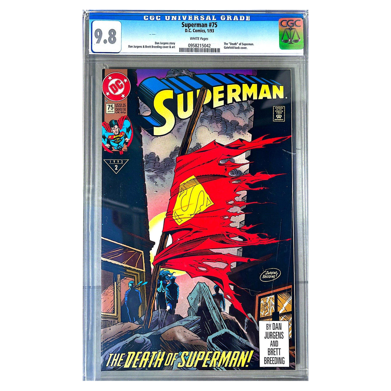 Superman #75 The "Death" of Superman DC Comics 1st Print - CGC 9.8